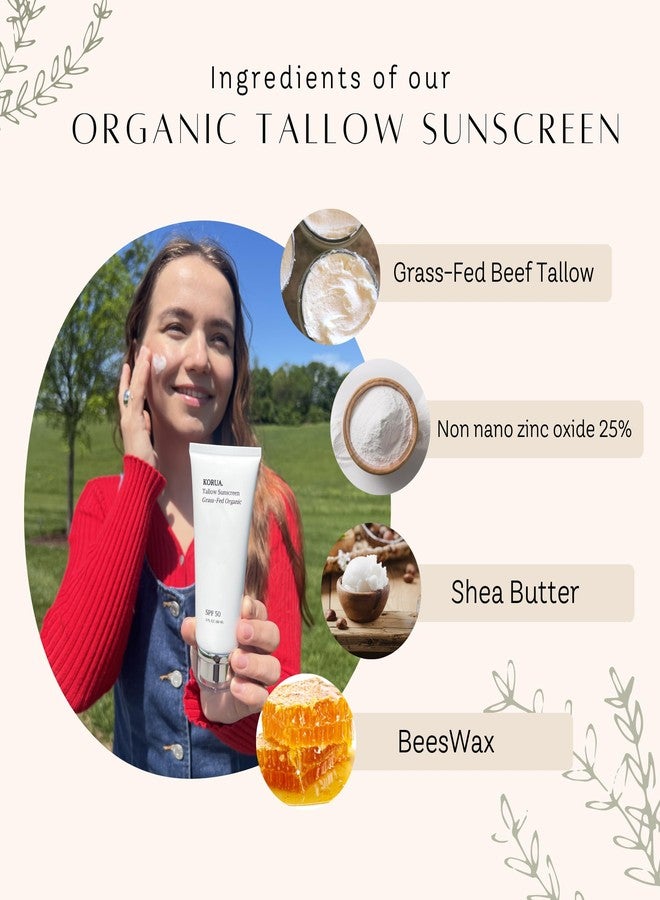 Korua Grass Fed Tallow Sunscreen 80ML with Non Nano Zinc Oxide 25% - Image 2